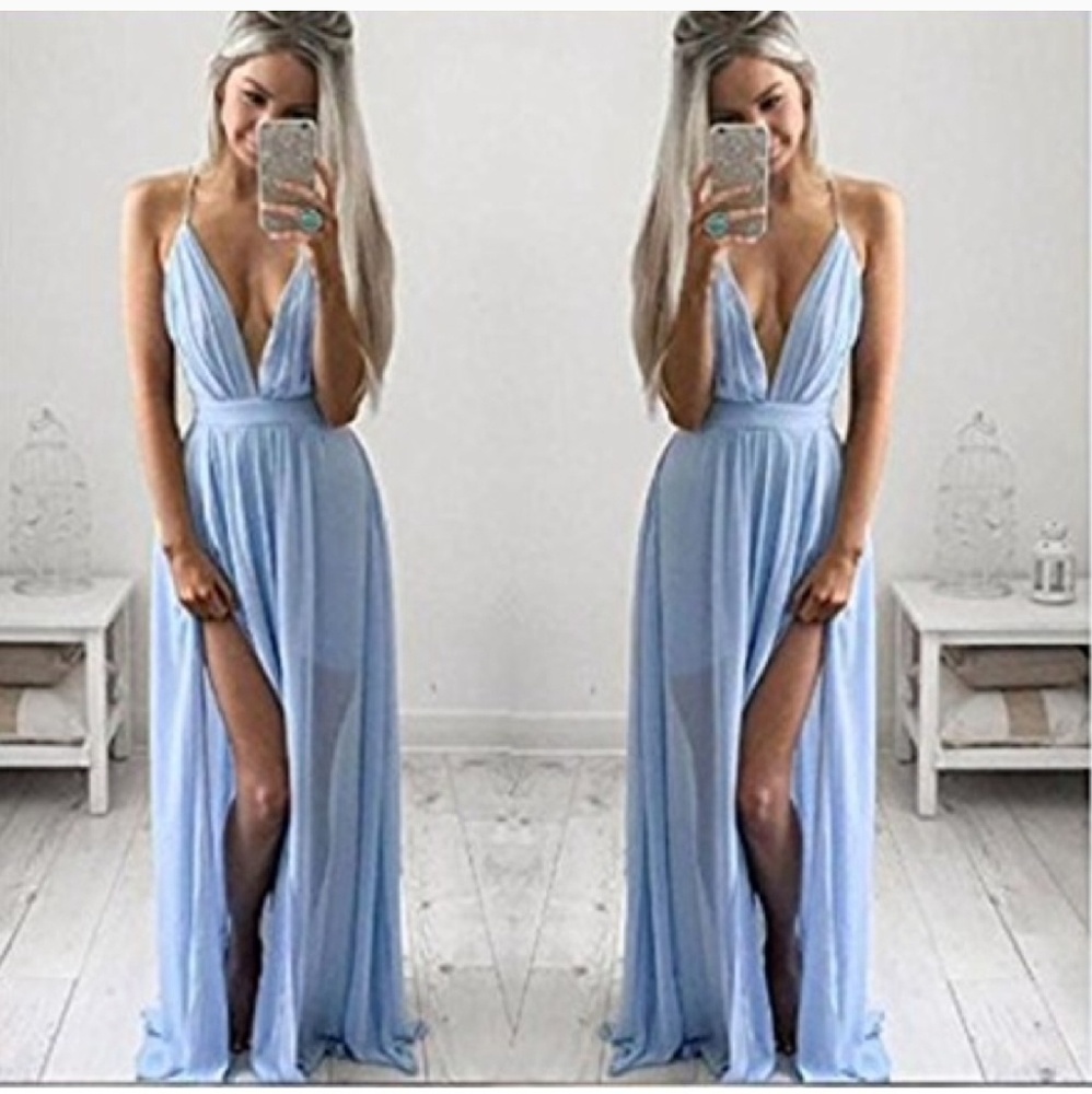Never been worn light blue maxi, size small
